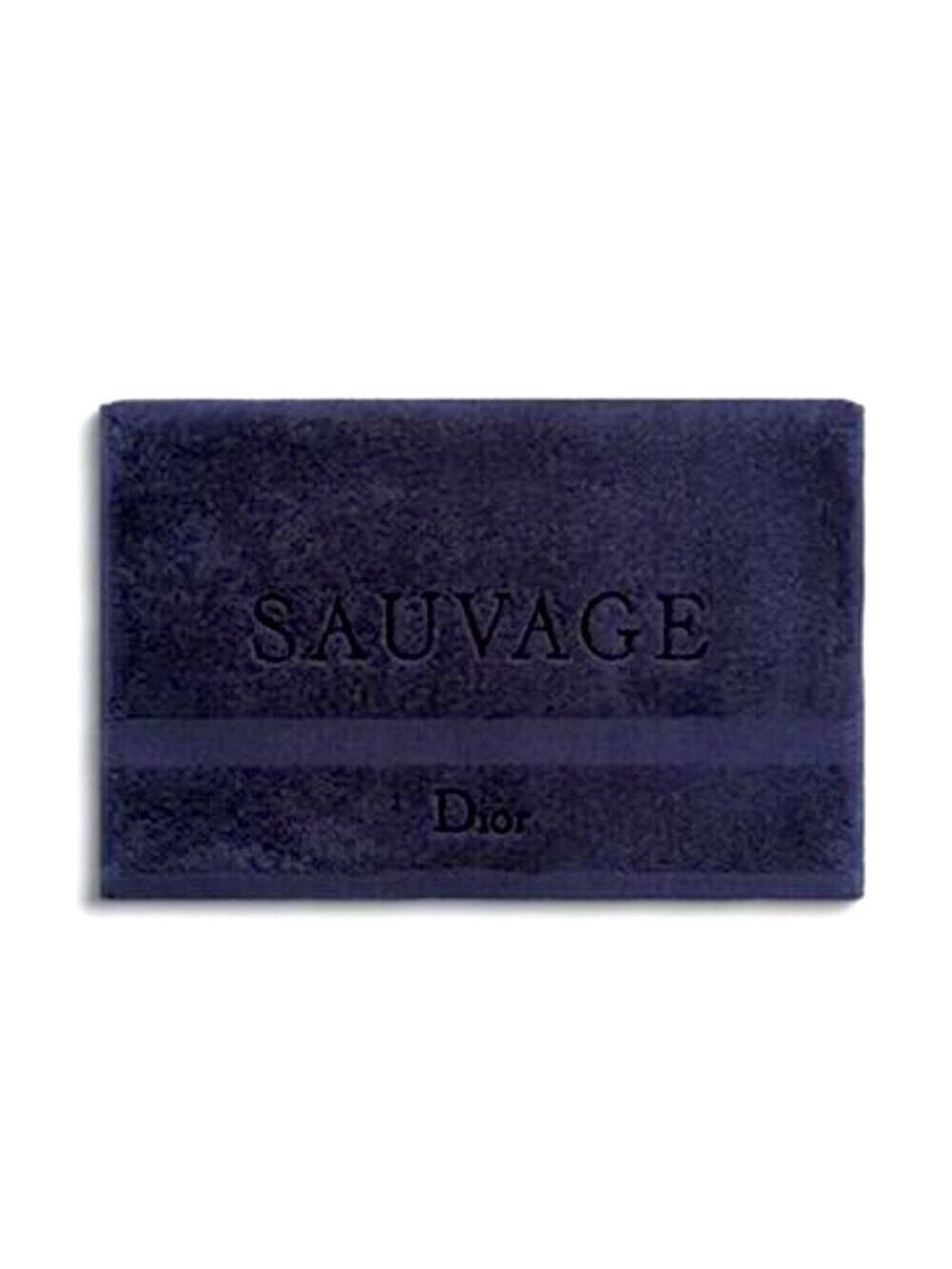 Dior Sauvage Men’s Face Hand Towel Navy Blue Logo Cotton Authentic